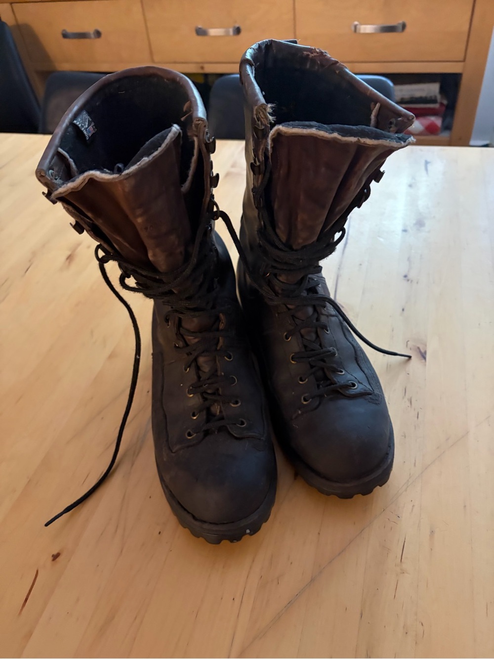 Danner Brown Leather Lace-Up Insulated Work Boots